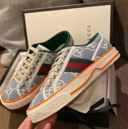 Gucci Tennis 1977 GG Logo Blue review fdh