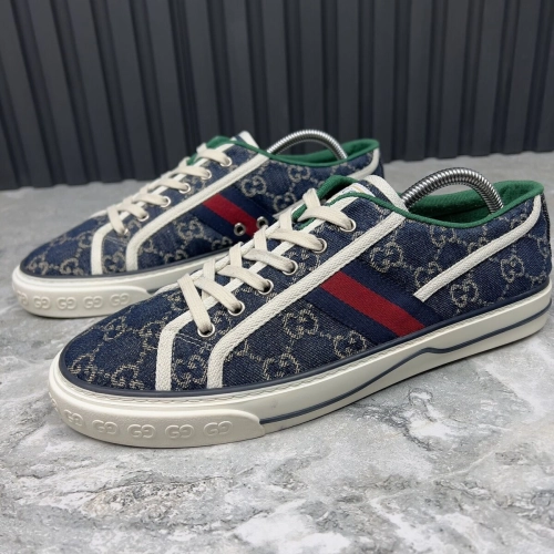 Gucci Tennis 1977 GG Logo Denim Blue review 
