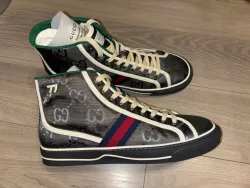 Gucci Tennis 1977 High Top Sneaker Blue  6258072KQ904464 review dfgh