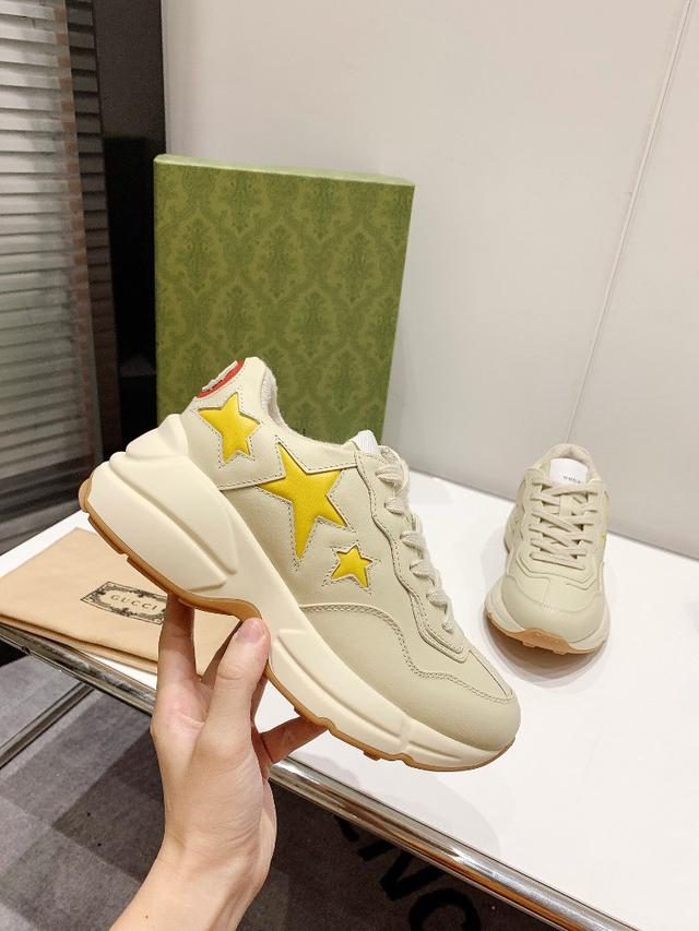 Gucci Wmns Rhyton Stars Yellow review hjh
