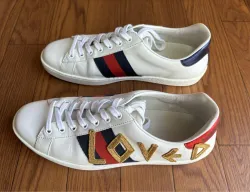 Gucci Ace Embroidered Love (Women's)  505328 DOPE0 9095 review dhng