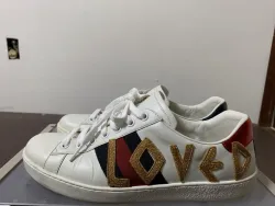 Gucci Ace Embroidered Love (Women's)  505328 DOPE0 9095 review hgjn