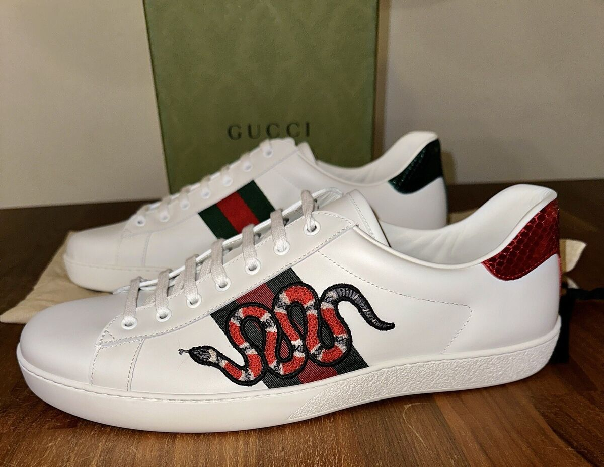 Gucci Ace Embroidered Snake  456230 A38G0 9064 review gfjhng