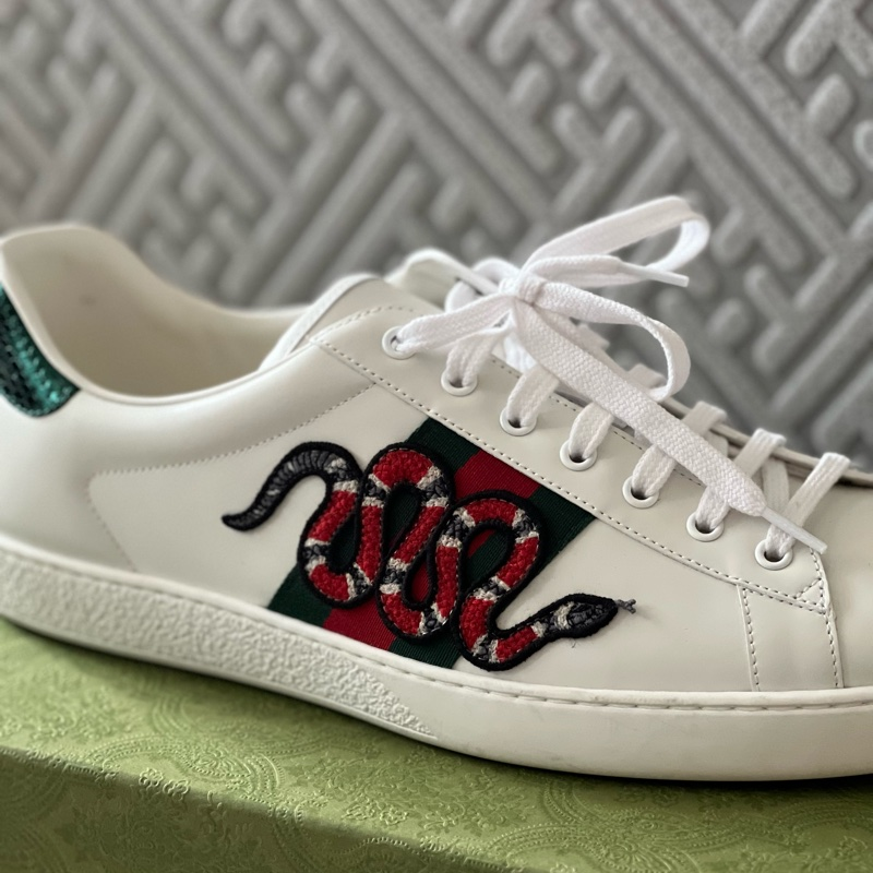 Gucci Ace Embroidered Snake  456230 A38G0 9064 review hgjn
