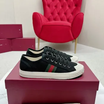 GUCCI Canvas Sneakers Shell Black review fghn