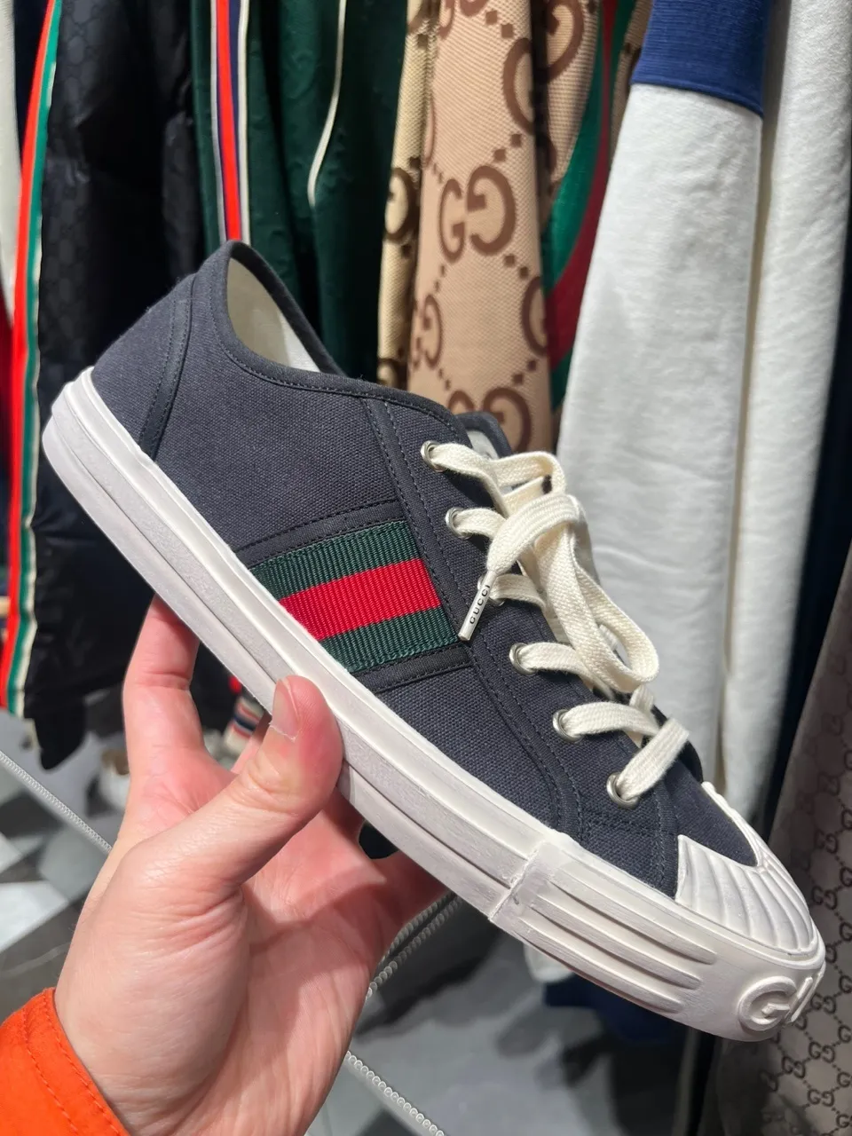 GUCCI Canvas Sneakers Shell Black review fgh