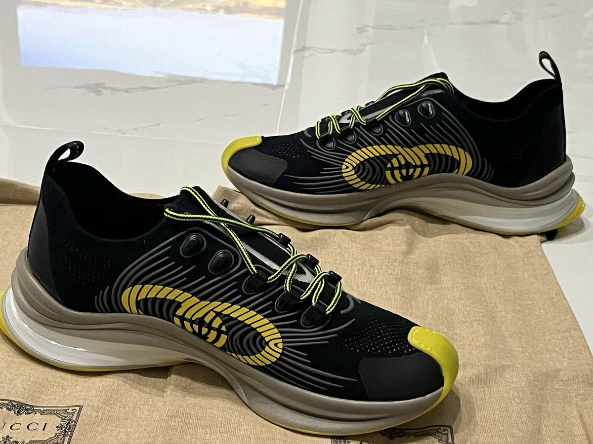 Gucci Run Black Yellow Beige   680938 USM10 8480 review hjnh