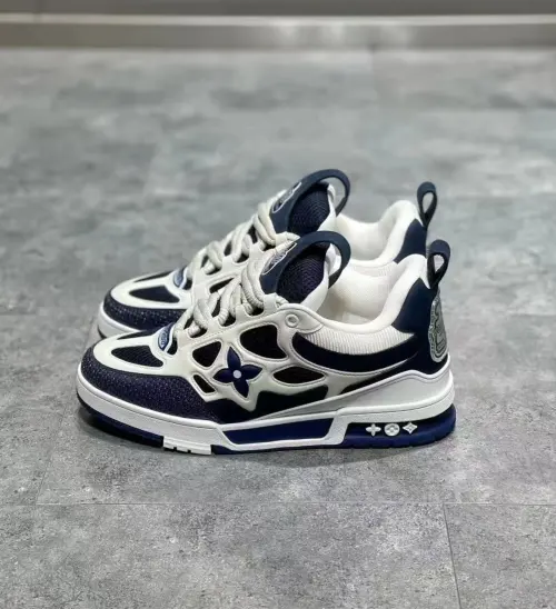 Louis Vuitton Leather lace up Fashionable Board Shoes Blue 51BCOLRB review 