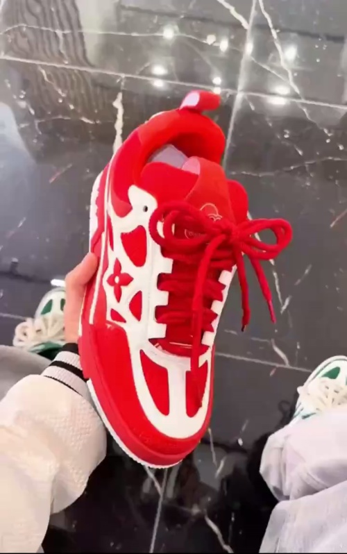 Louis Vuitton Leather lace up Fashionable Board Shoes Red  51BCOLRB  review 