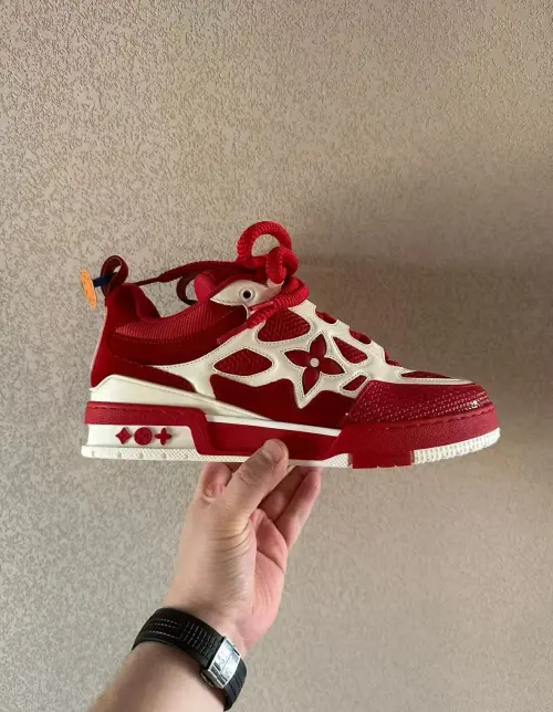 Louis Vuitton Leather lace up Fashionable Board Shoes Red  51BCOLRB  review 