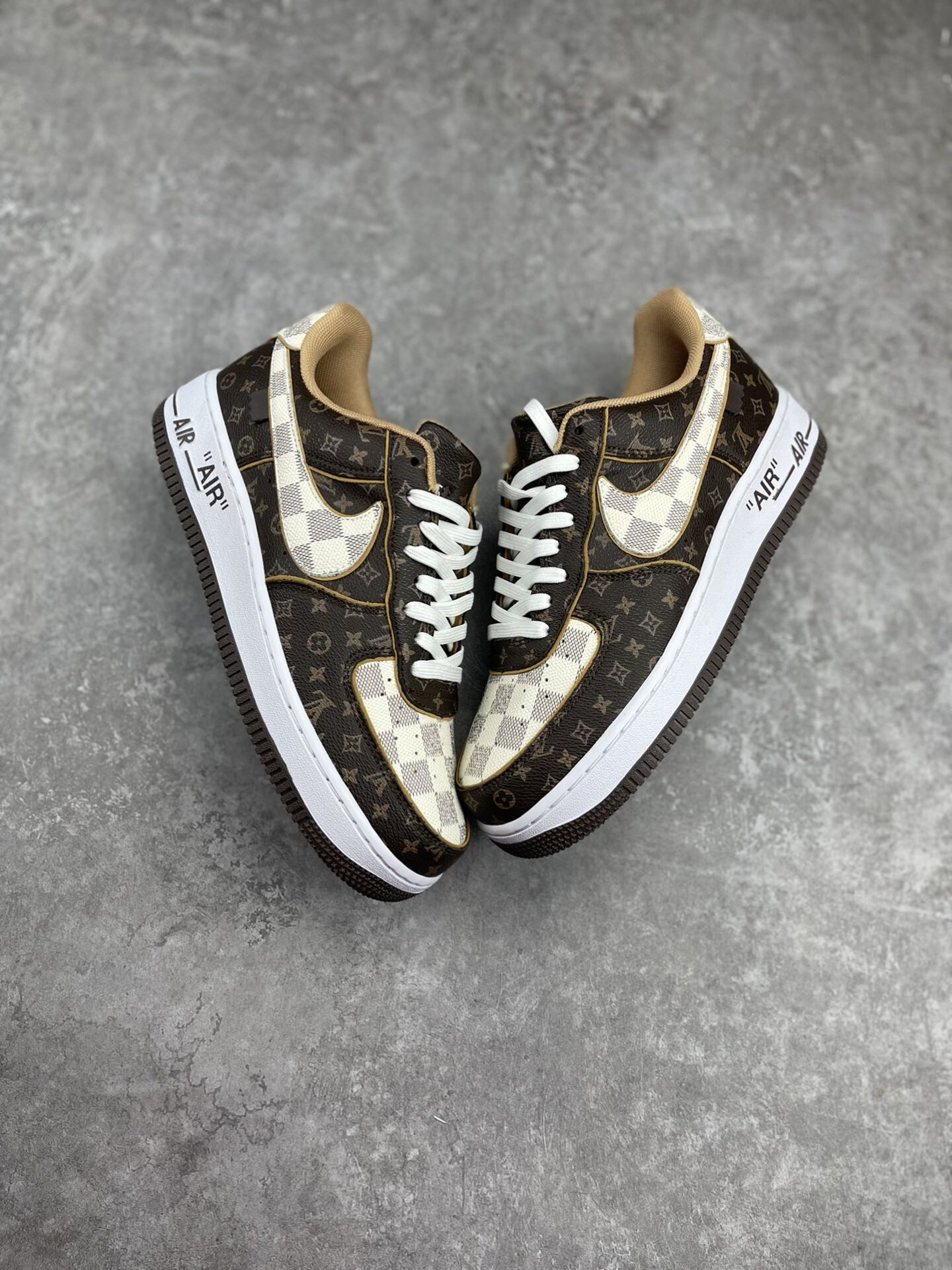 Nike Air Force 1 Low x Louis Vuitton Monogram Brown Damier Azur  review fgth