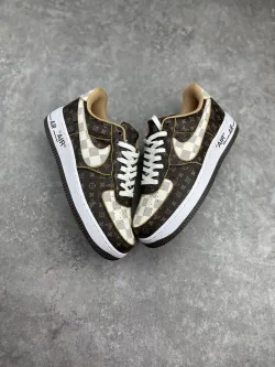 Nike Air Force 1 Low x Louis Vuitton Monogram Brown Damier Azur  review fgth