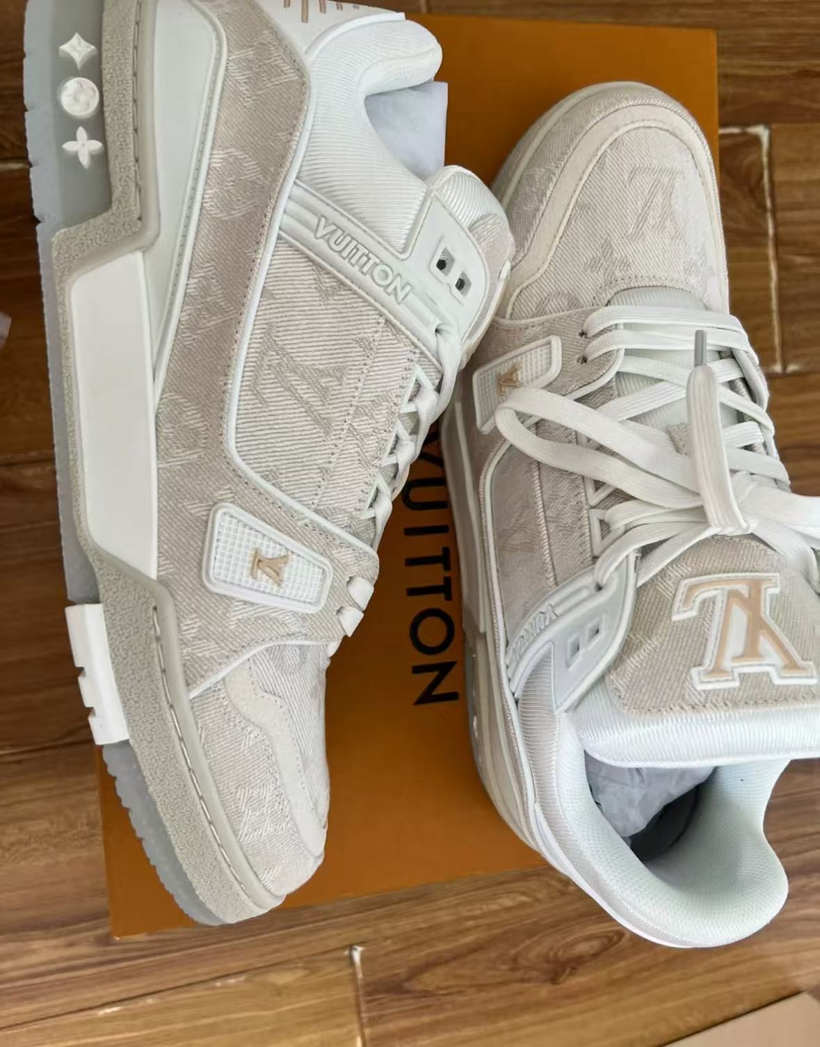  Louis Vuitton Trainer White Denim  MS0241 review dgd