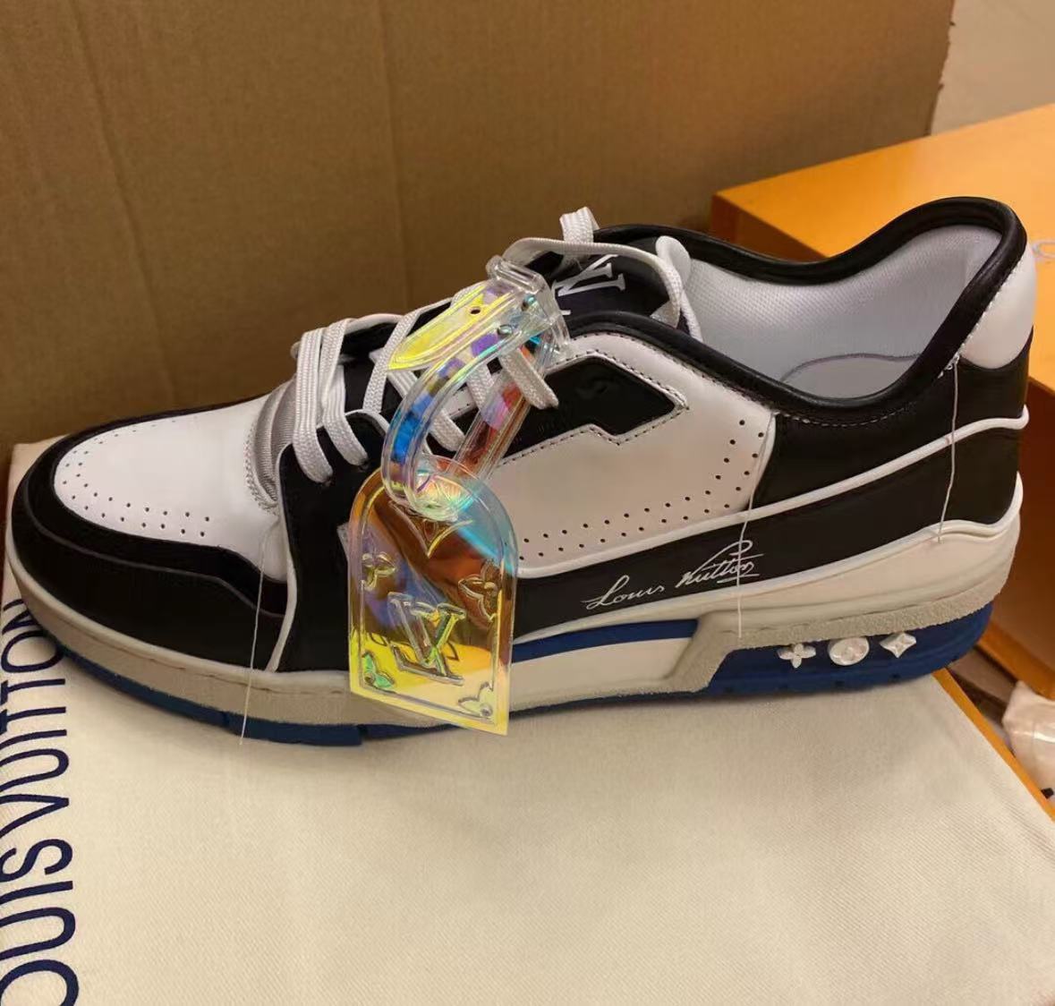 Louis Vuitton Trainer Black Blue  GO1220 review dgyf