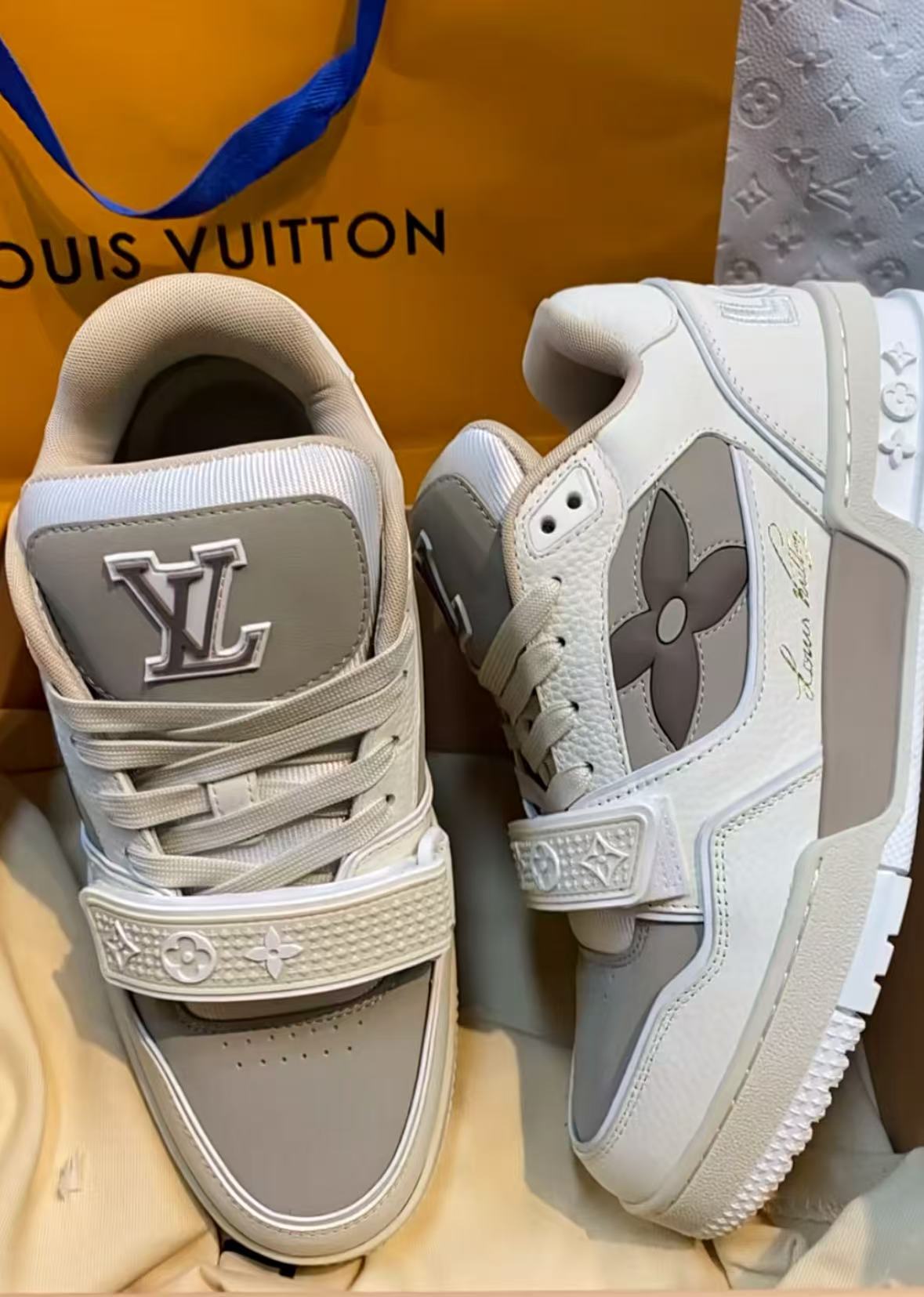 Louis Vuitton LV Trainer Monogram Flower Beige 1ACW44 review dfgdf