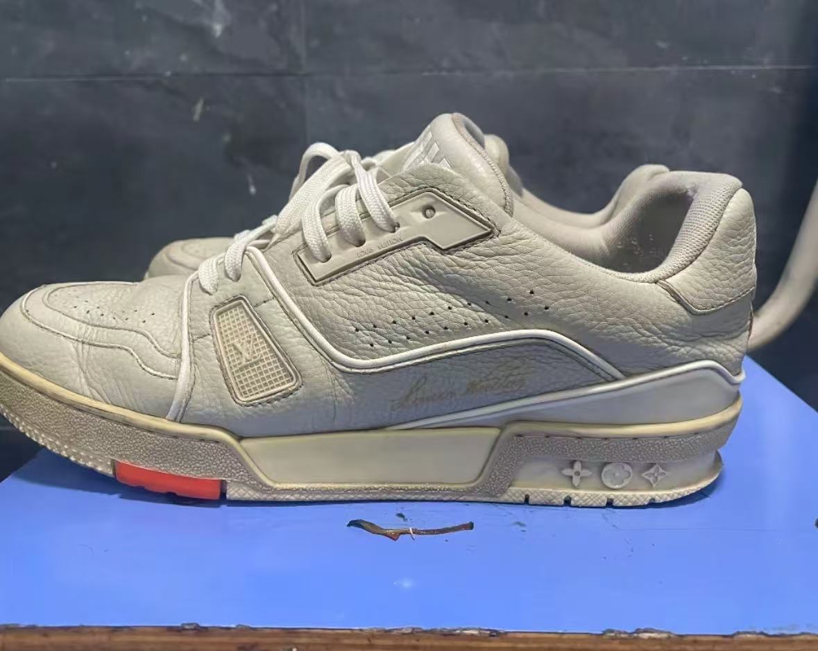  Louis Vuitton Trainer Grey Orange  review fgbf