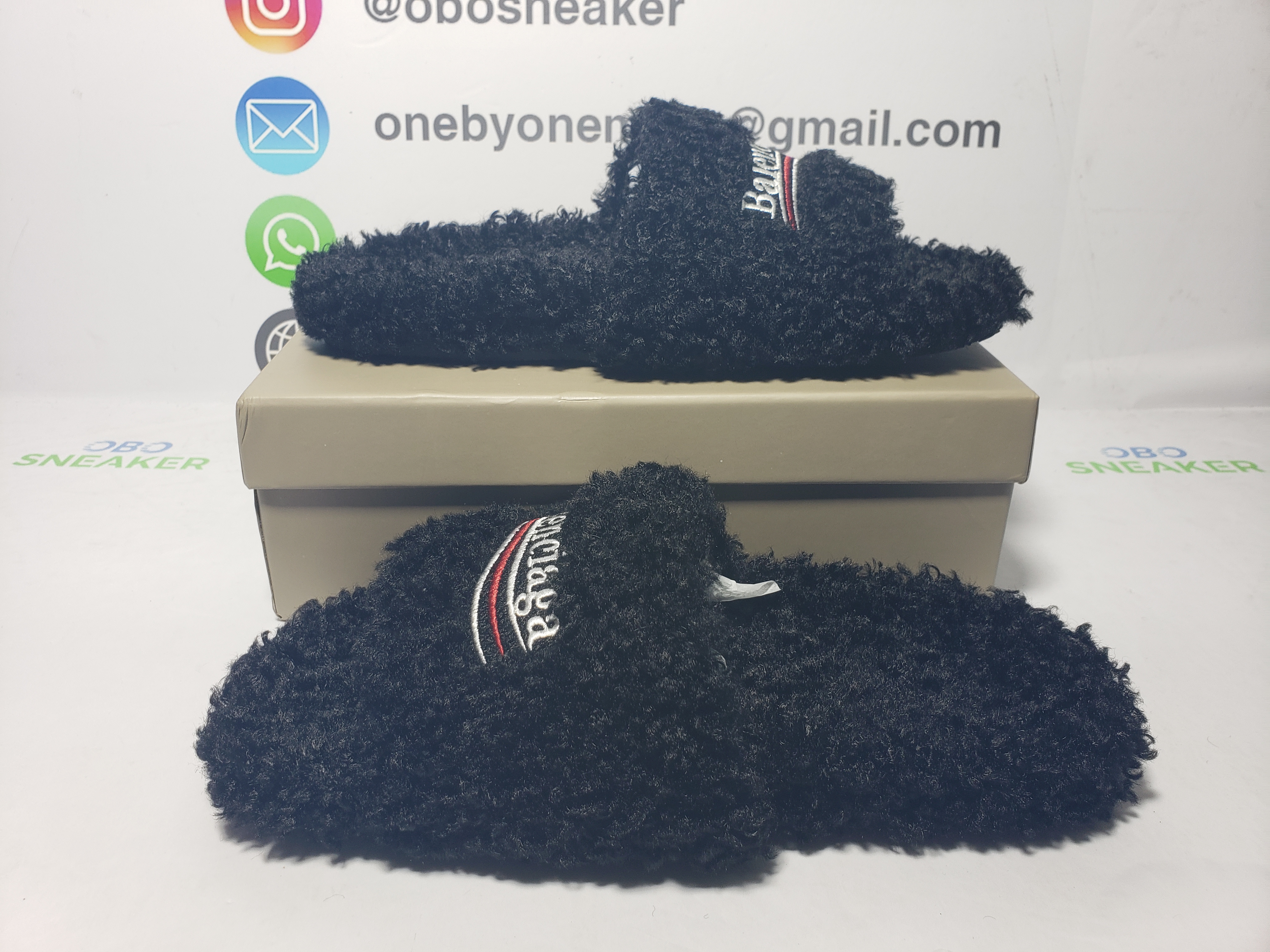 Balenciaga Furry Slide Coke Label Black review Obosneaker 01