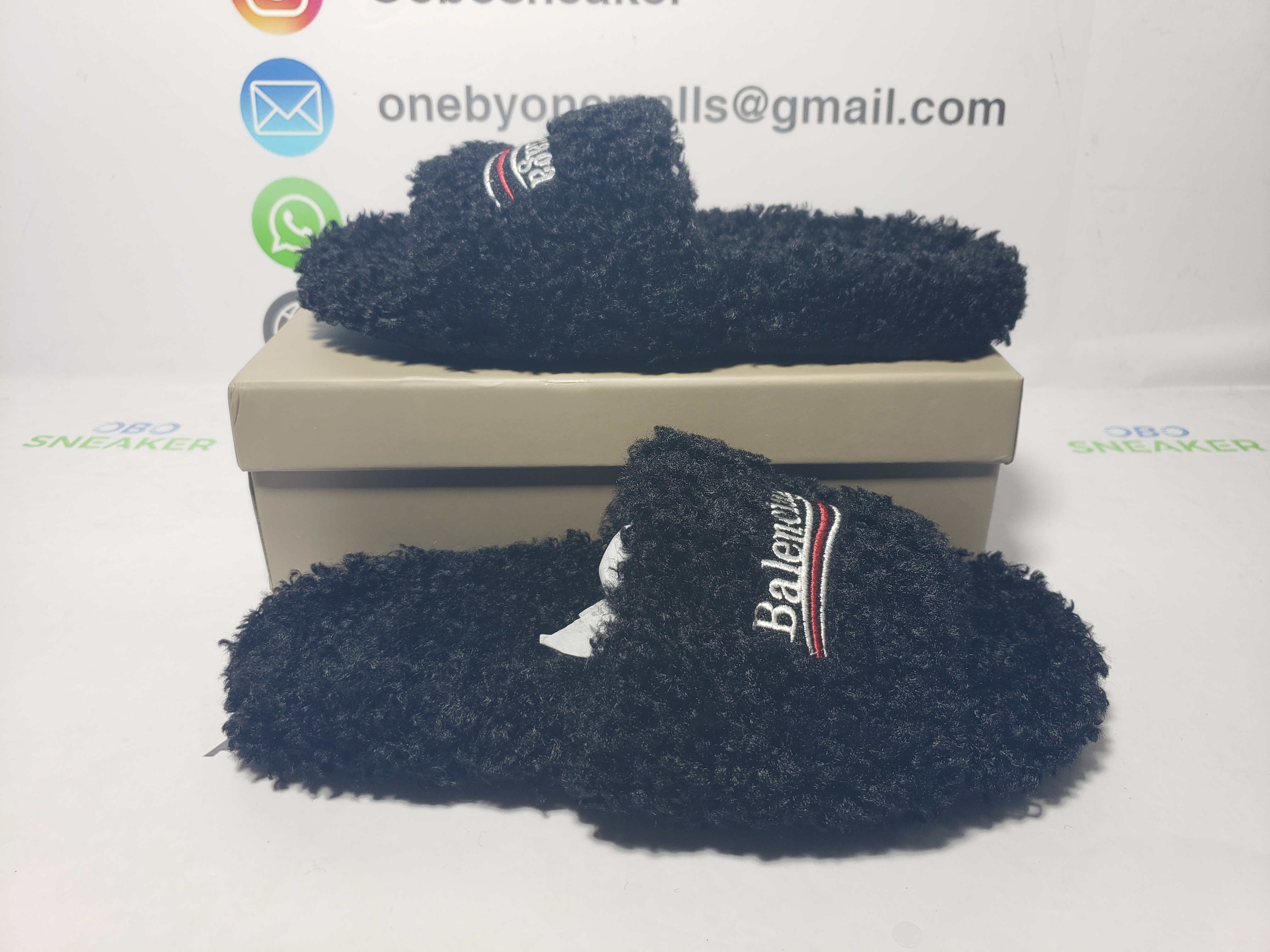 Balenciaga Furry Slide Coke Label Black review Obosneaker 02