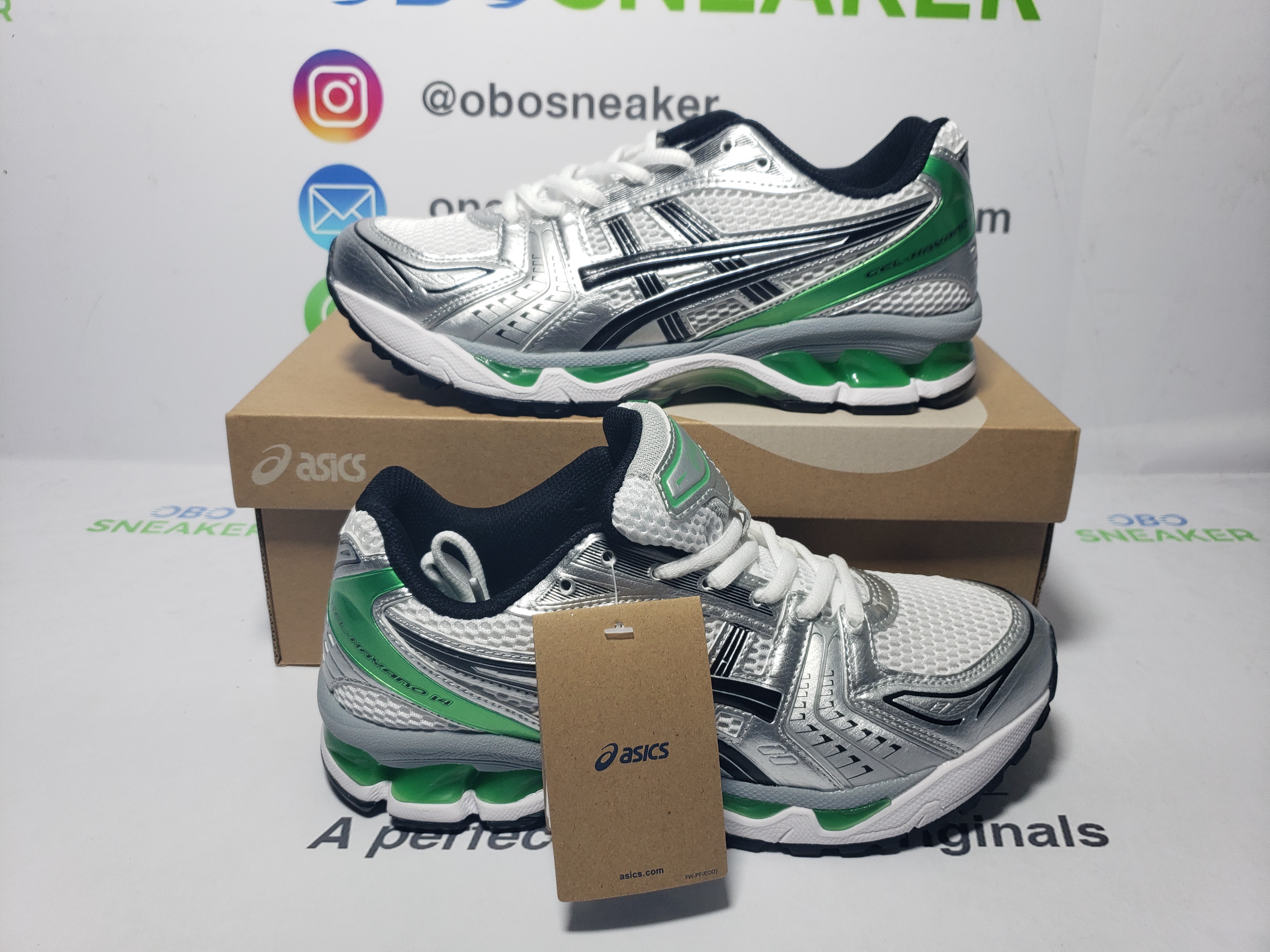 ASICS Gel-Kayano 14 White Malachite Green 1201A019-110 review Obosneaker 03