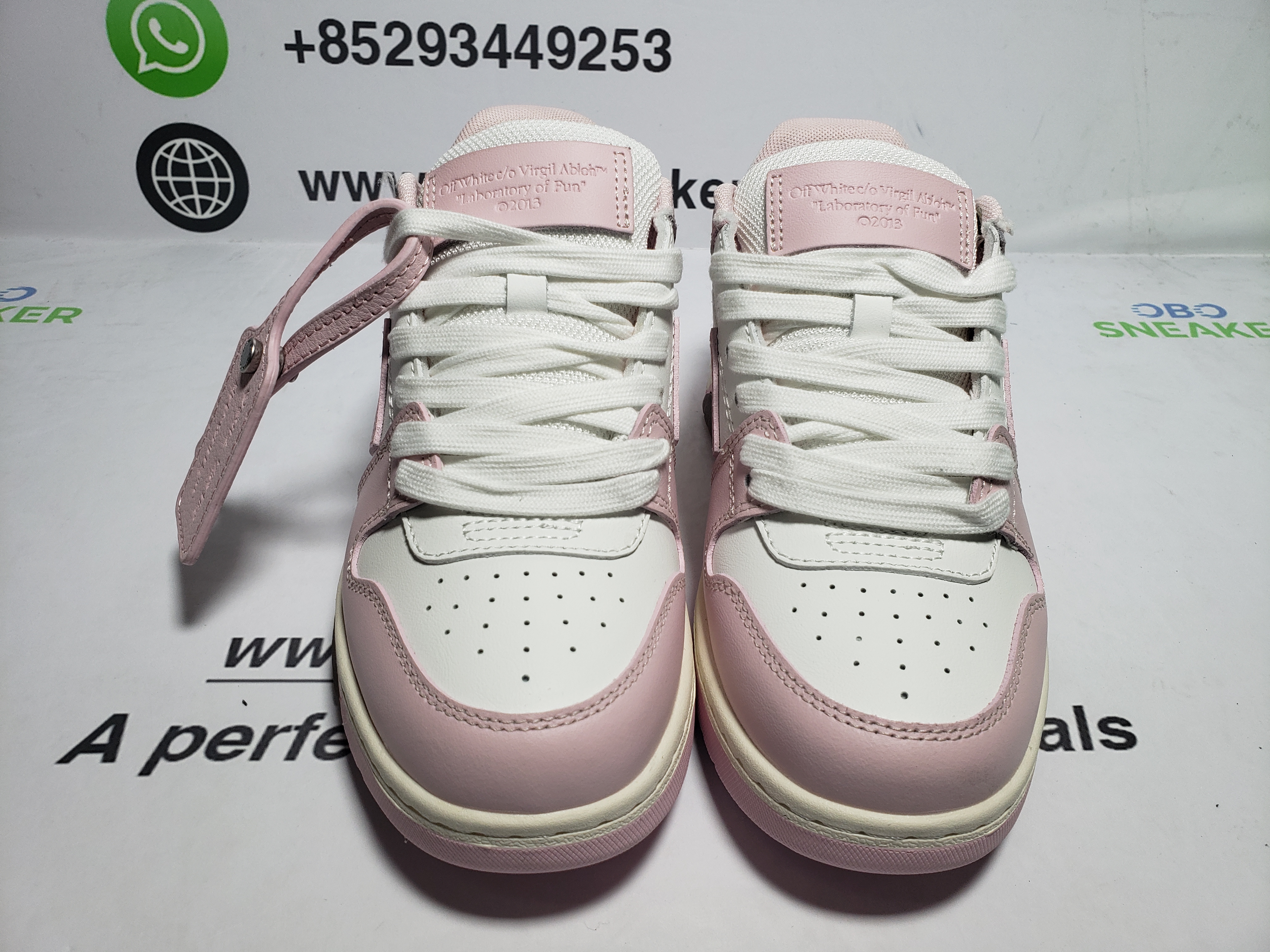 OFF-WHITE Out Of Office OOO Pink White (Women's) OWIA259C99LEA0060130 review Obosneaker 01