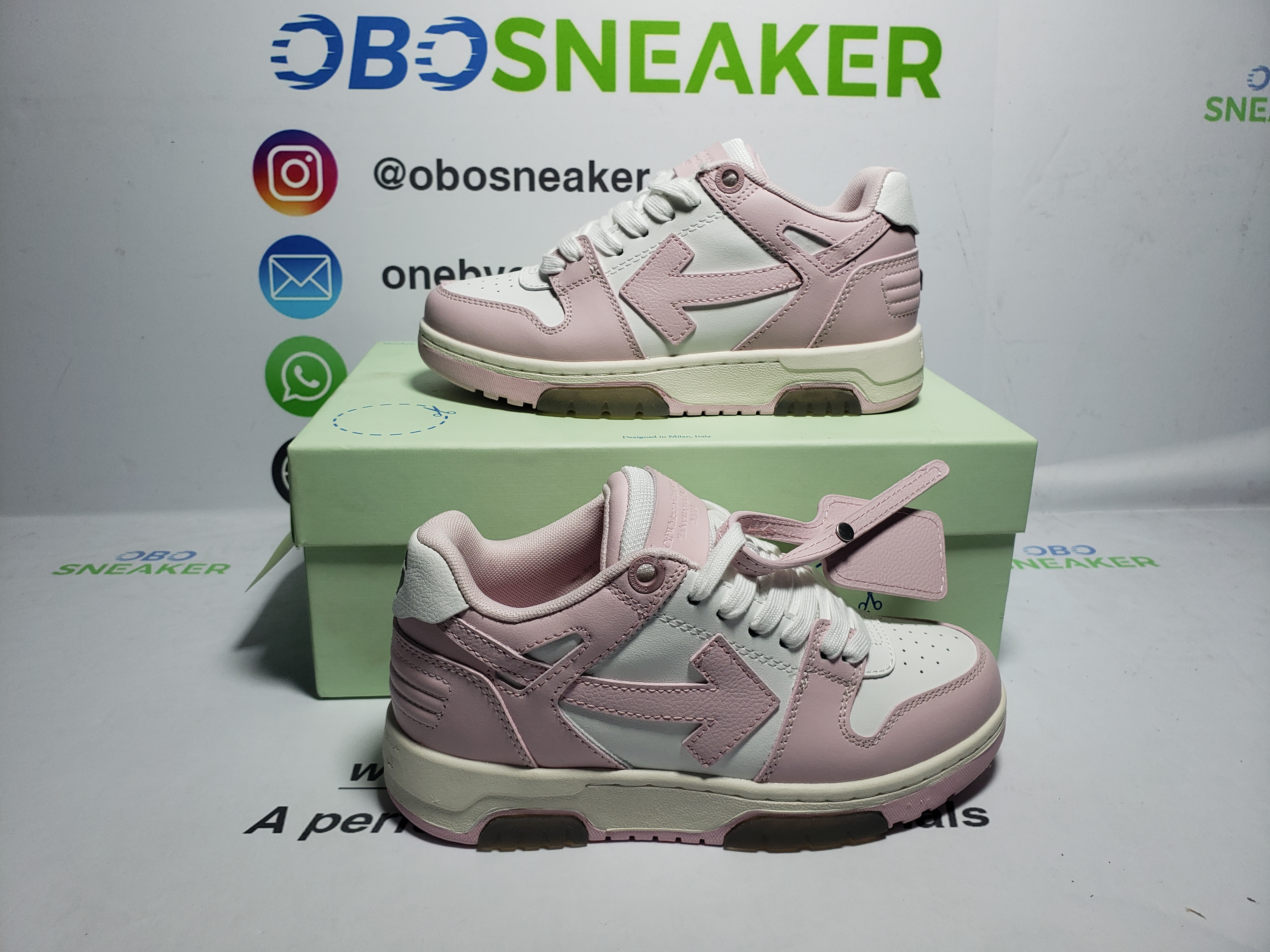 OFF-WHITE Out Of Office OOO Pink White (Women's) OWIA259C99LEA0060130 review Obosneaker 02