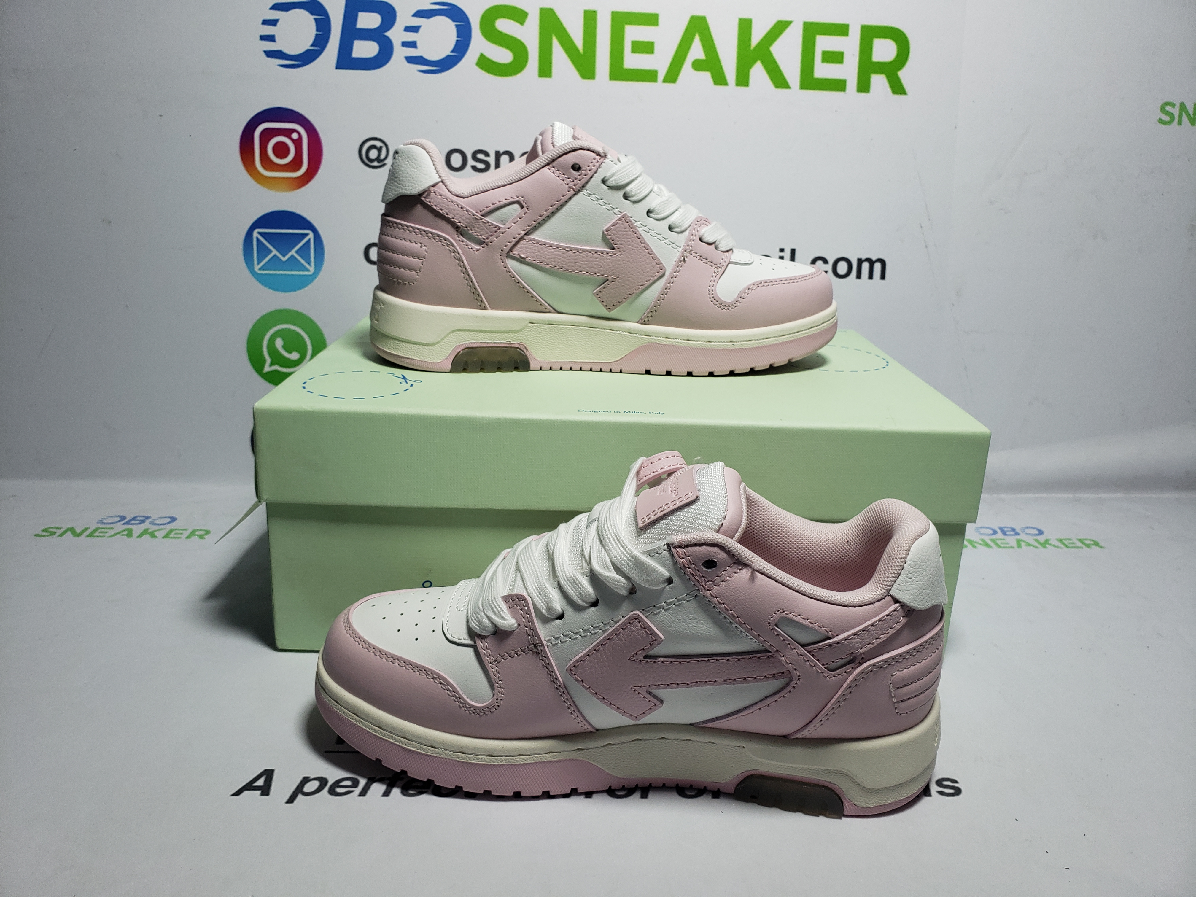 OFF-WHITE Out Of Office OOO Pink White (Women's) OWIA259C99LEA0060130 review Obosneaker 03