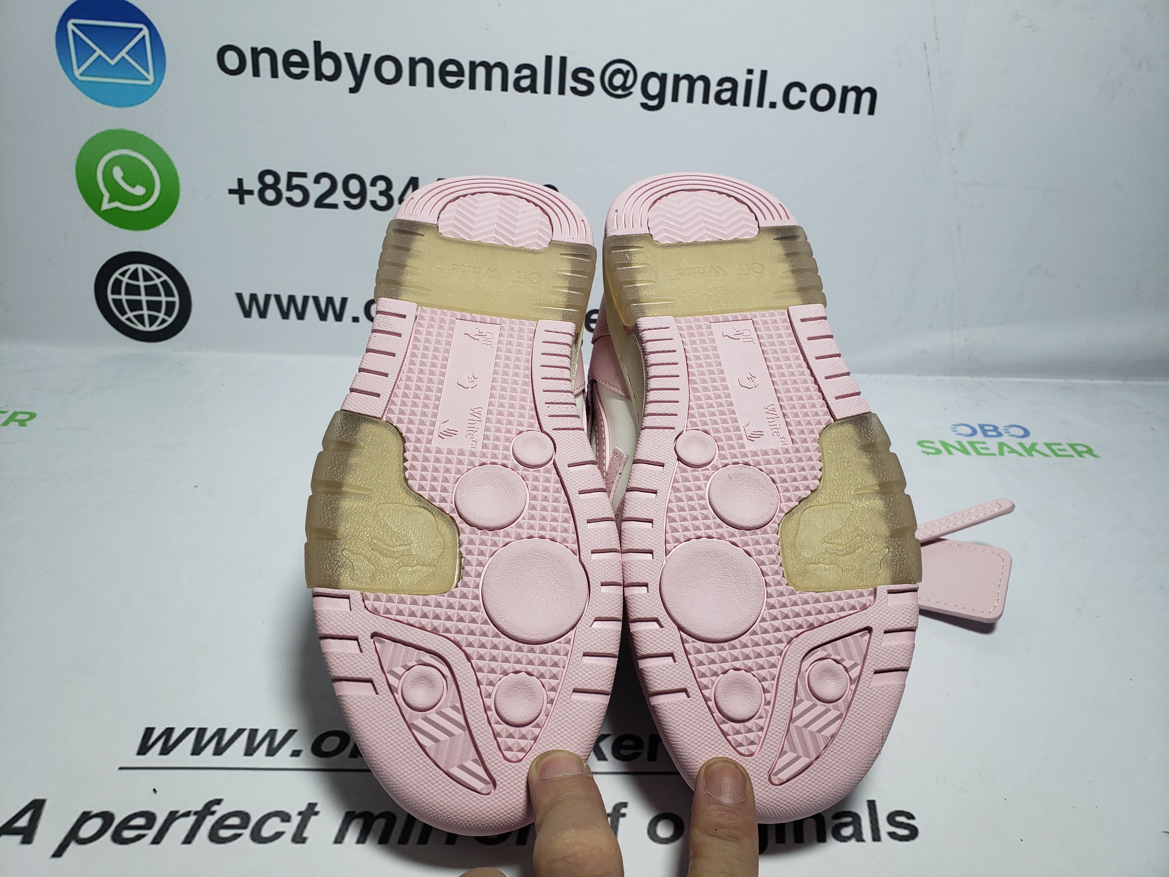 OFF-WHITE Out Of Office OOO Pink White (Women's) OWIA259C99LEA0060130 review Obosneaker 04
