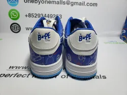 A Bathing Ape Bape Sta Low Black Blue Color Spray Painting  1H73 191 913  review Obosneaker 01