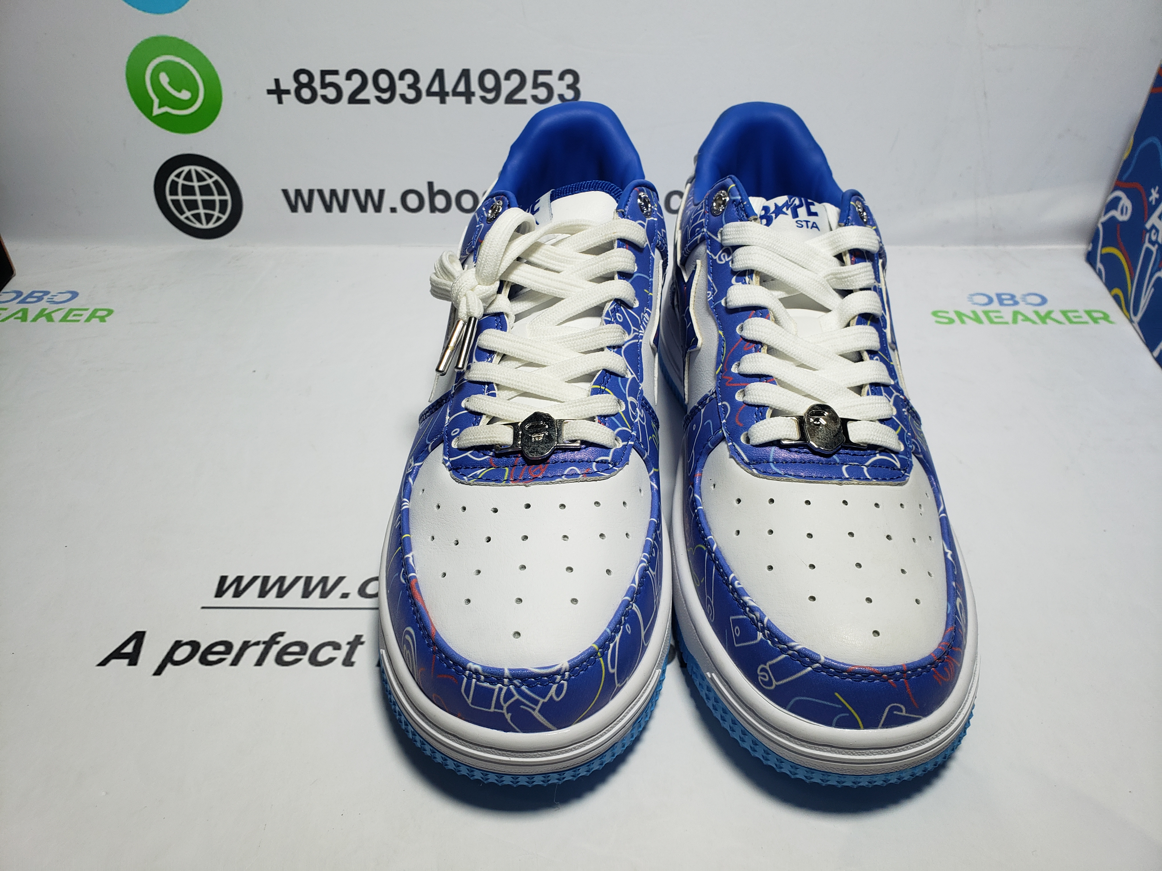 A Bathing Ape Bape Sta Low Black Blue Color Spray Painting  1H73 191 913  review Obosneaker 03