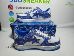 A Bathing Ape Bape Sta Low Black Blue Color Spray Painting  1H73 191 913  review Obosneaker 05