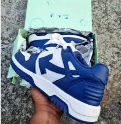 OFF-WHITE Out Of Office OOO Low Tops White Royal Blue  OMIA189 C99LEA00 10142 review 