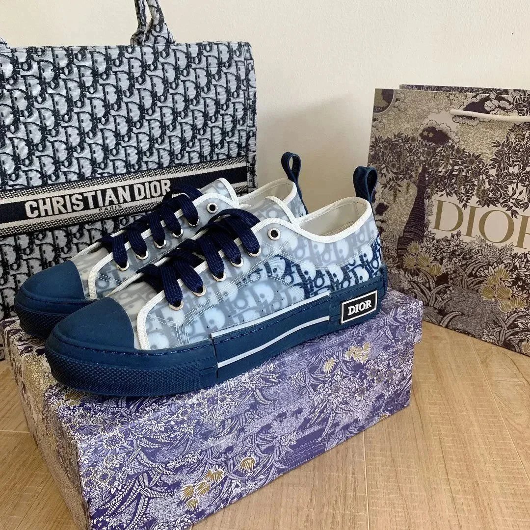  Dior B23 HT Oblique Transparency LOW  White Blue T00962H565 review QUENTIN 00