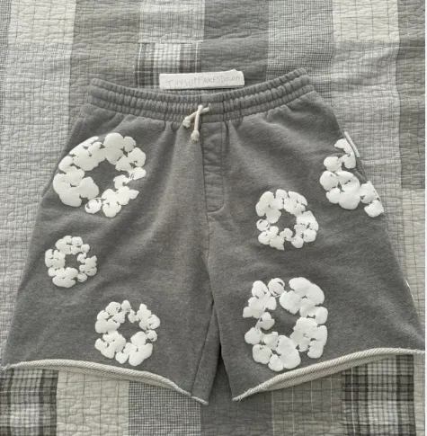 Denim Tears The Cotton Wreath Shorts Grey review 