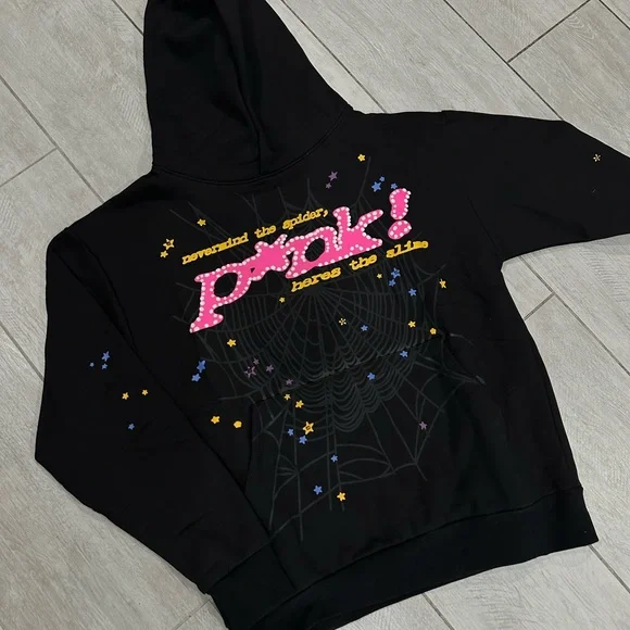 【FLASH SALE】Sp5der Young Thug Punk Hoodie Black review Eldred