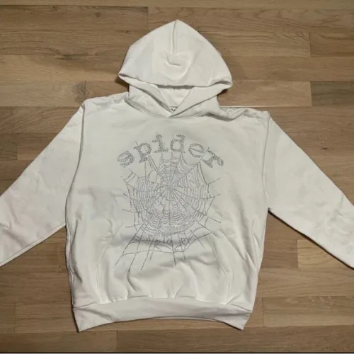 Sp5der OG Rhinestone Hoodie White review 