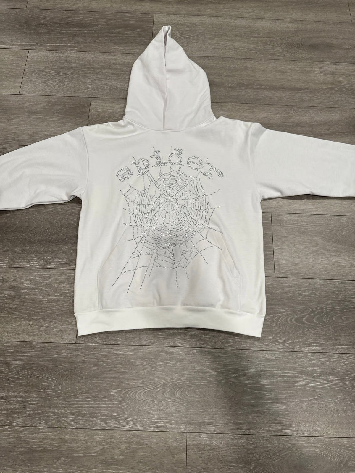 Sp5der OG Rhinestone Hoodie White review Killian 00