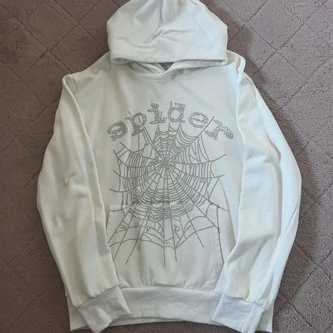 Sp5der OG Rhinestone Hoodie White review Jonathan