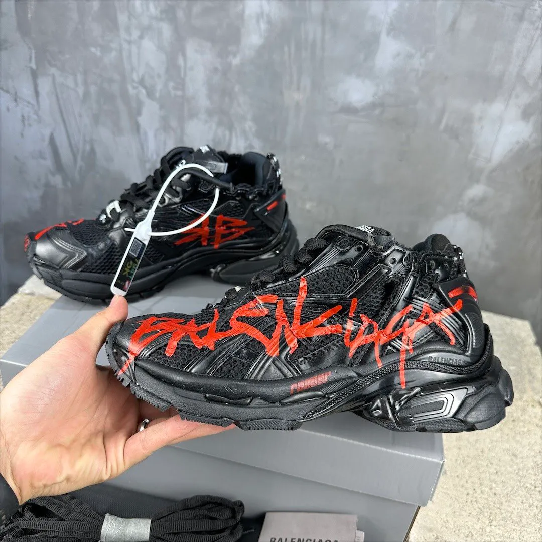 Balenciaga Runner Black And Red Characters 677402 W3RB1 0102 review Howar
