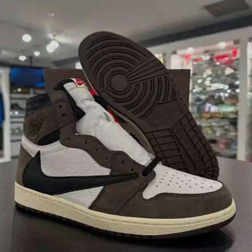  TOP Version Travis Scott x Air Jordan 1 High OG TS SP CD4487-100 review 