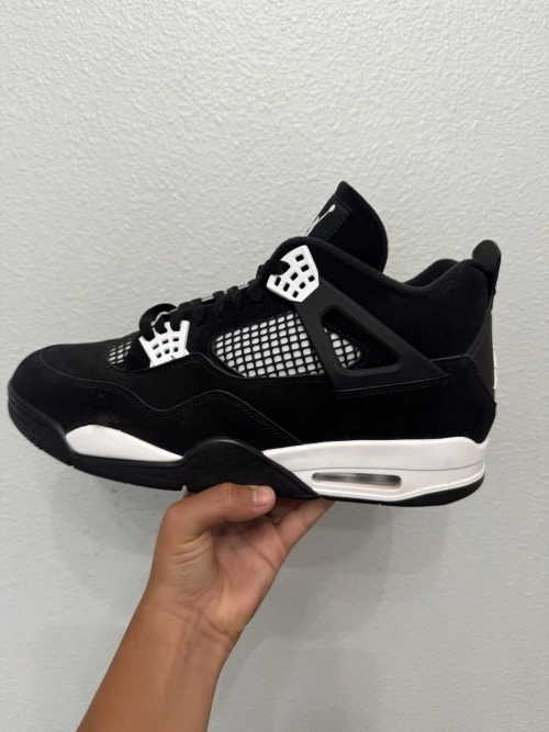 TOP Version Air Jordan 4 Retro White Thunder FQ8138-001 review 