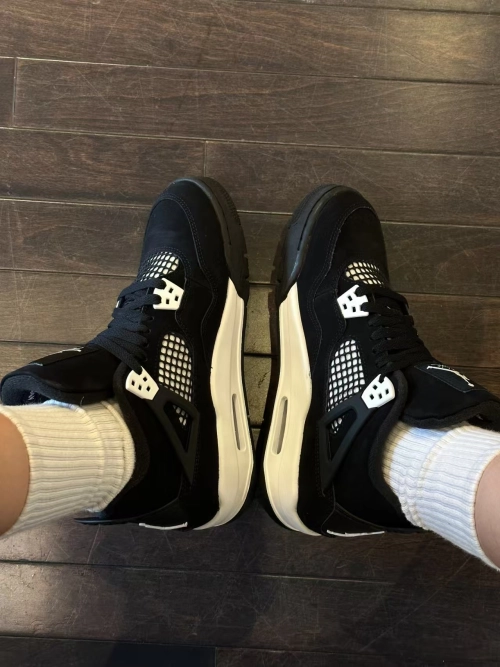 TOP Version Air Jordan 4 Retro White Thunder FQ8138-001 review 