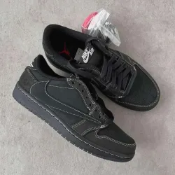 TOP Version Travis Scott x Air Jordan 1 Low OG SP Black Phantom DM7866-001 review Myron 00