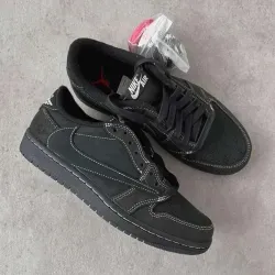 TOP Version Travis Scott x Air Jordan 1 Low OG SP Black Phantom DM7866-001 review Myron 01