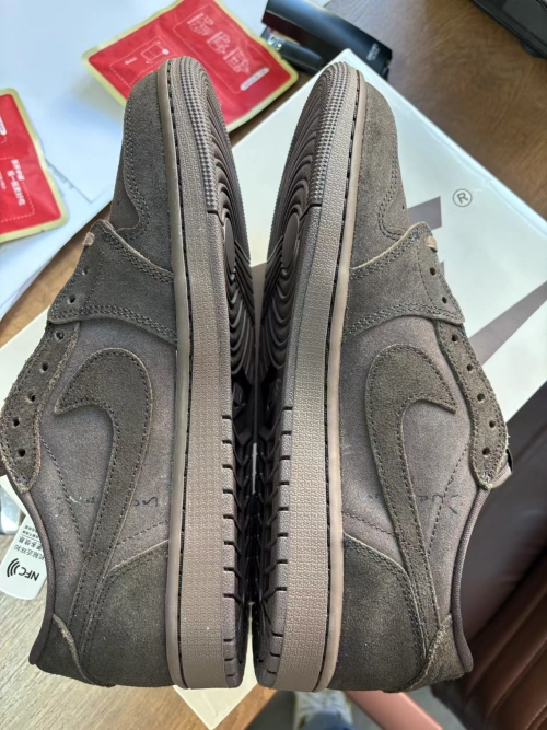 TOP Version Travis Scott x Air Jordan 1 Retro Low OG SP Velvet Brown DM7866-202 review 