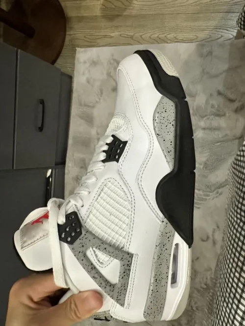 TOP Version Air Jordan 4 Retro White Cement 840606-192 review 