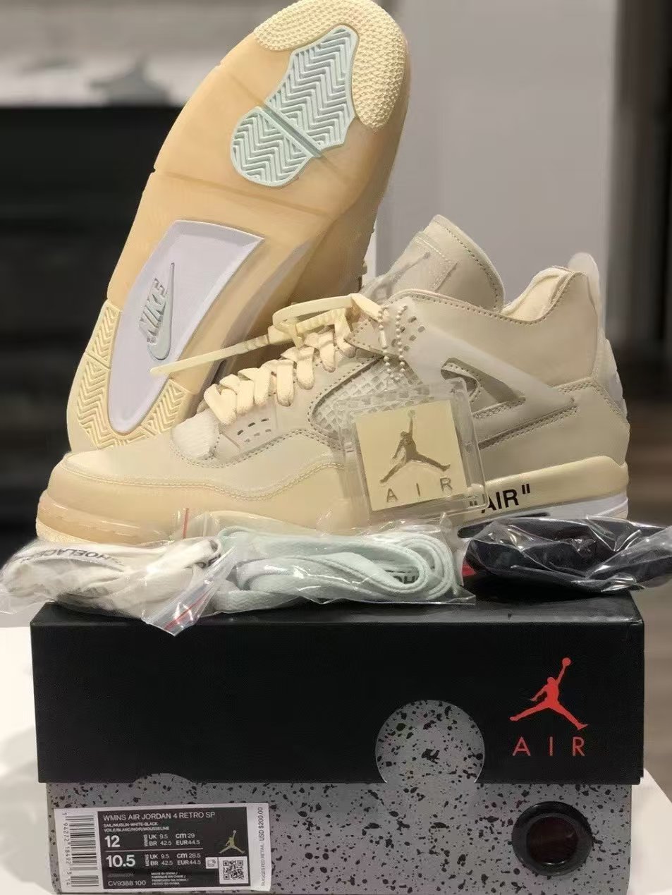 TOP Version OFF White x Air Jordan 4 Sail CV9388-100  review Fidel