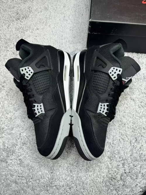 TOP Version Air Jordan 4 Retro Black Canvas DH7138-006  review 