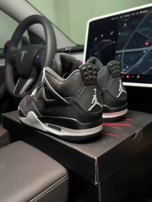 TOP Version Air Jordan 4 Retro Black Canvas DH7138-006  review 