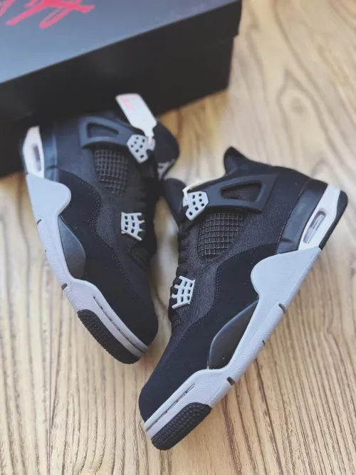 TOP Version Air Jordan 4 Retro Black Canvas DH7138-006  review 