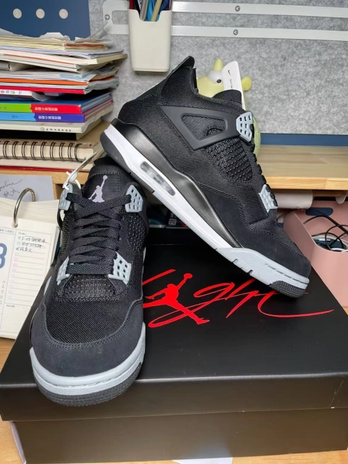 TOP Version Air Jordan 4 Retro Black Canvas DH7138-006  review 